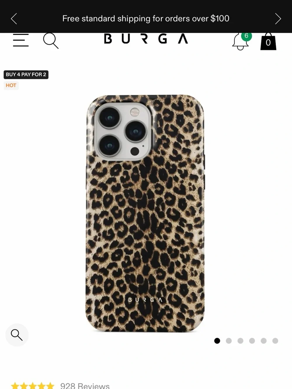 BURGA  Leopard Print iPhone 14 Pro Case — Leopard, Cheetah, Black & Cream